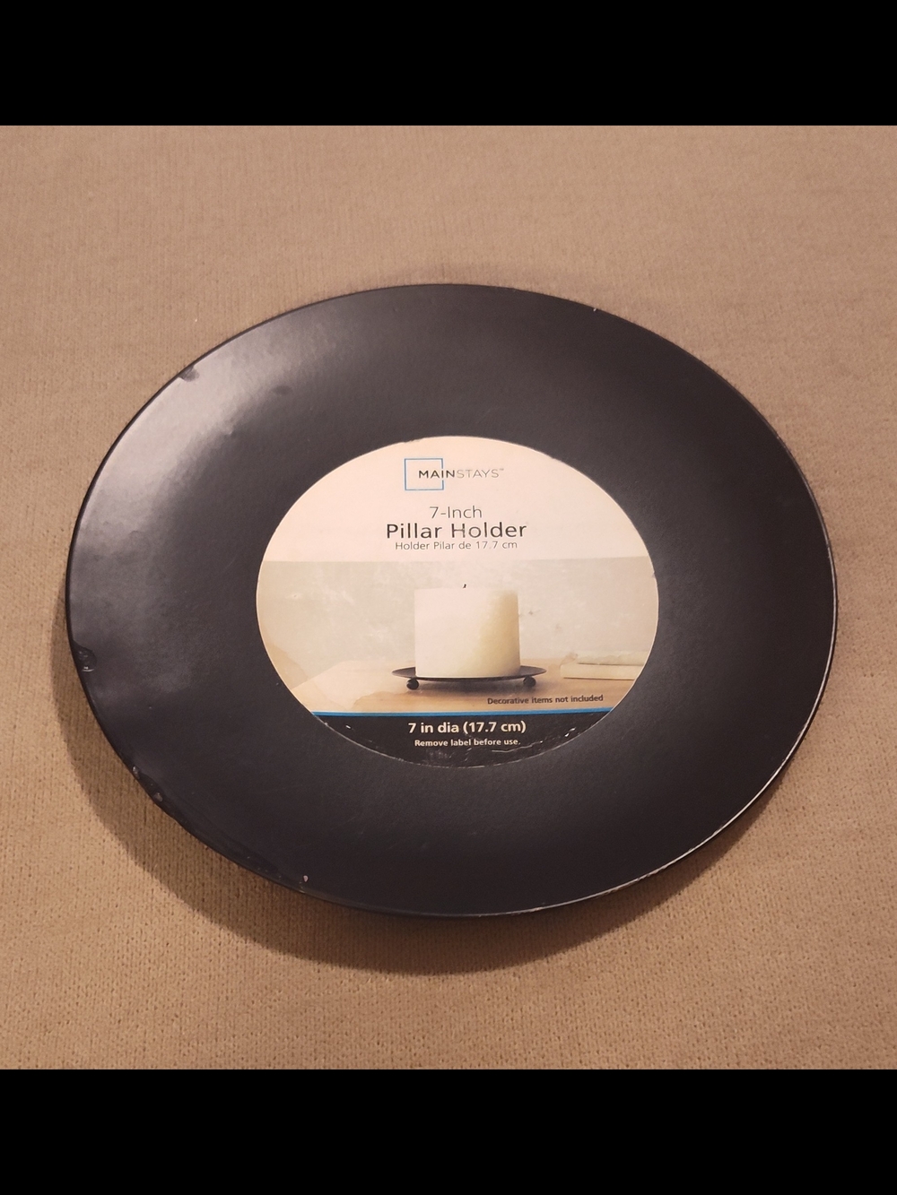 Mainstays Black Metal Round Pillar Display Plate